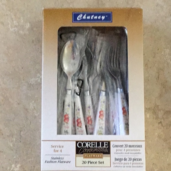 Vintage Corelle Stainless Flatware set, 20pc - Picture 4 of 4
